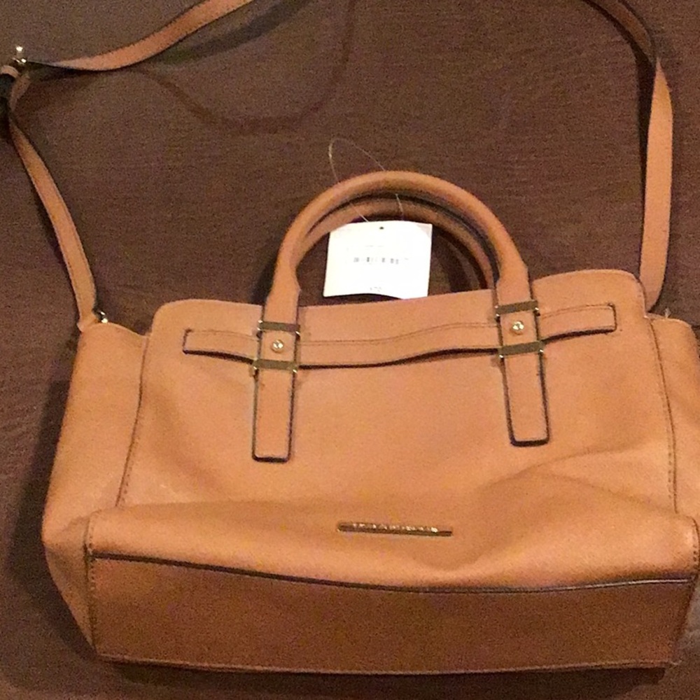 Liz Claiborne tuxedo mini satchel purse, maple in color